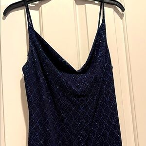 Black/navy/blue sparkle full length formal wear dress. Size M. Worn once.